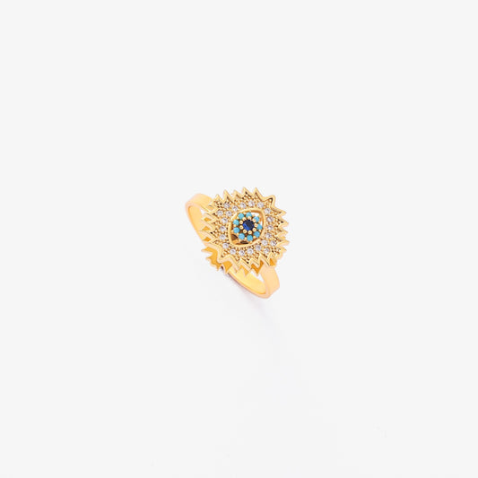 Sapphire Sunburst Spinning Ring | Gold