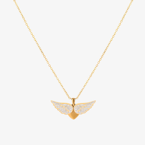 Soaring Angel Wings Necklace | Gold