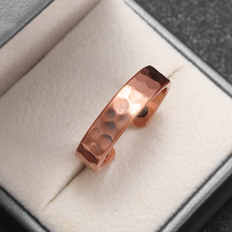 Textured Band Copper Ring