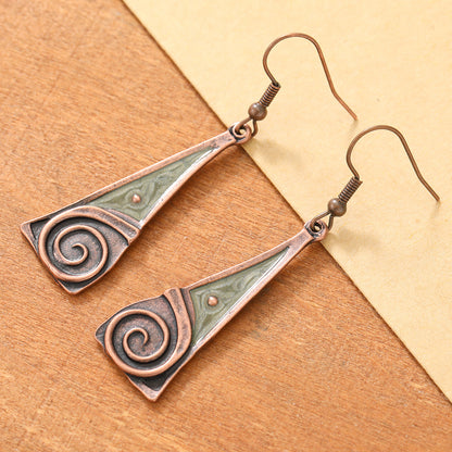 Tribal Swirl Copper Earrings
