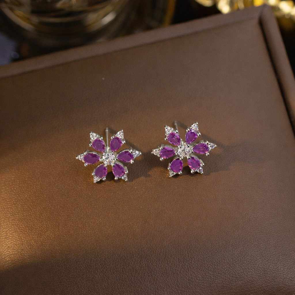 Amethyst Bloom Jewelry Set | White Gold