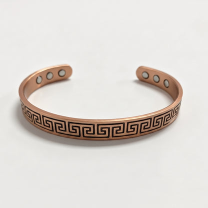 Pulsera de cobre con diseño de grecas