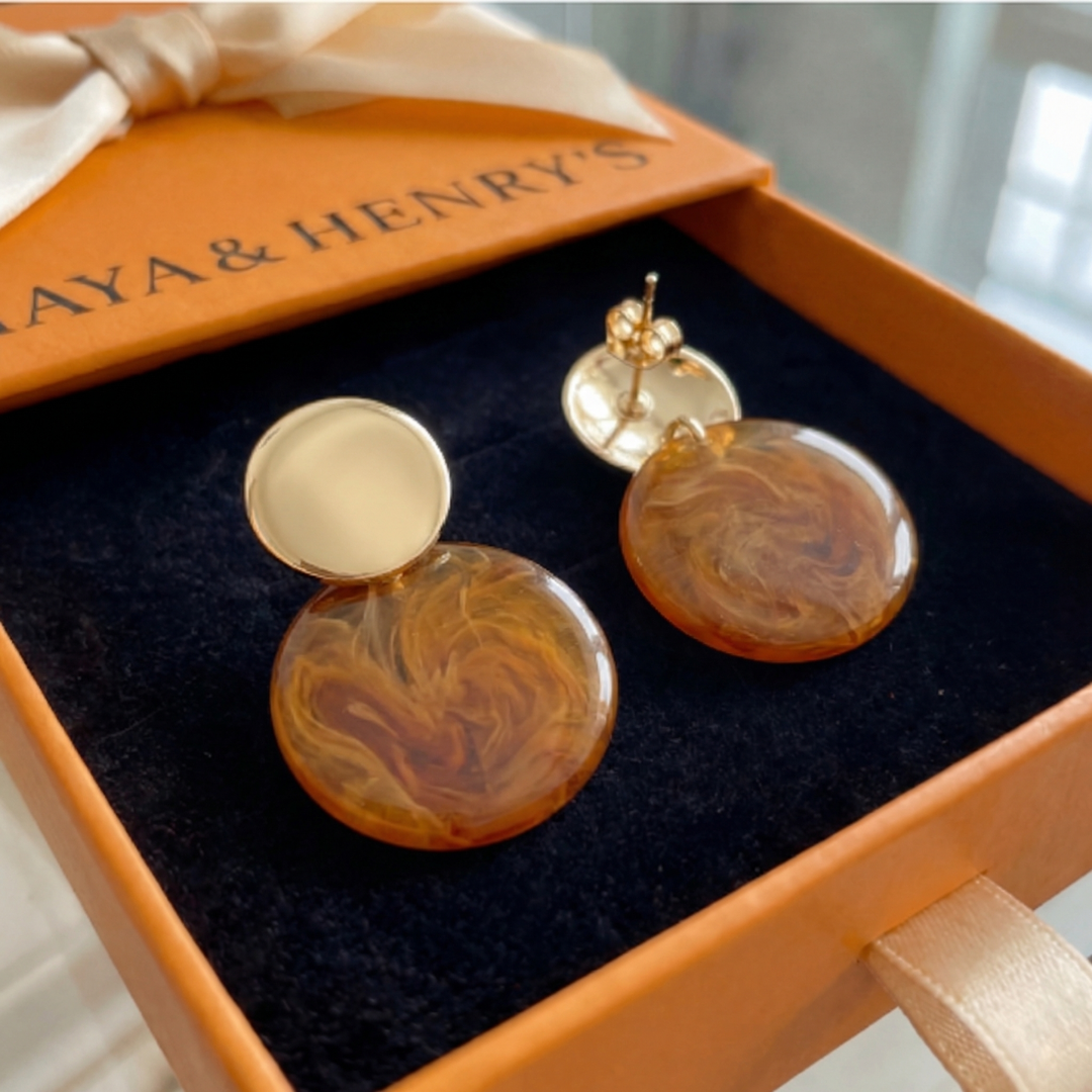 Aurélie Amber Drop Earrings | Gold