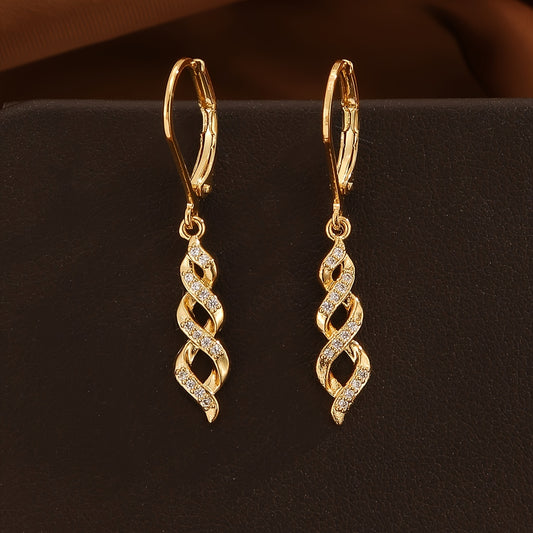 Shimmer Twist Ava Earrings | Gold