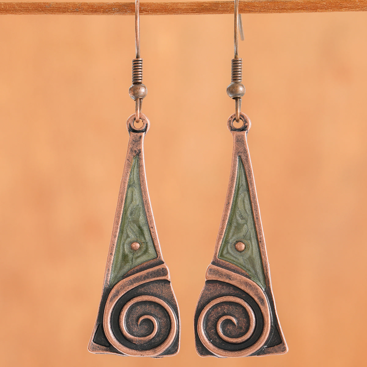 Tribal Swirl Copper Earrings