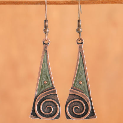 Tribal Swirl Copper Earrings