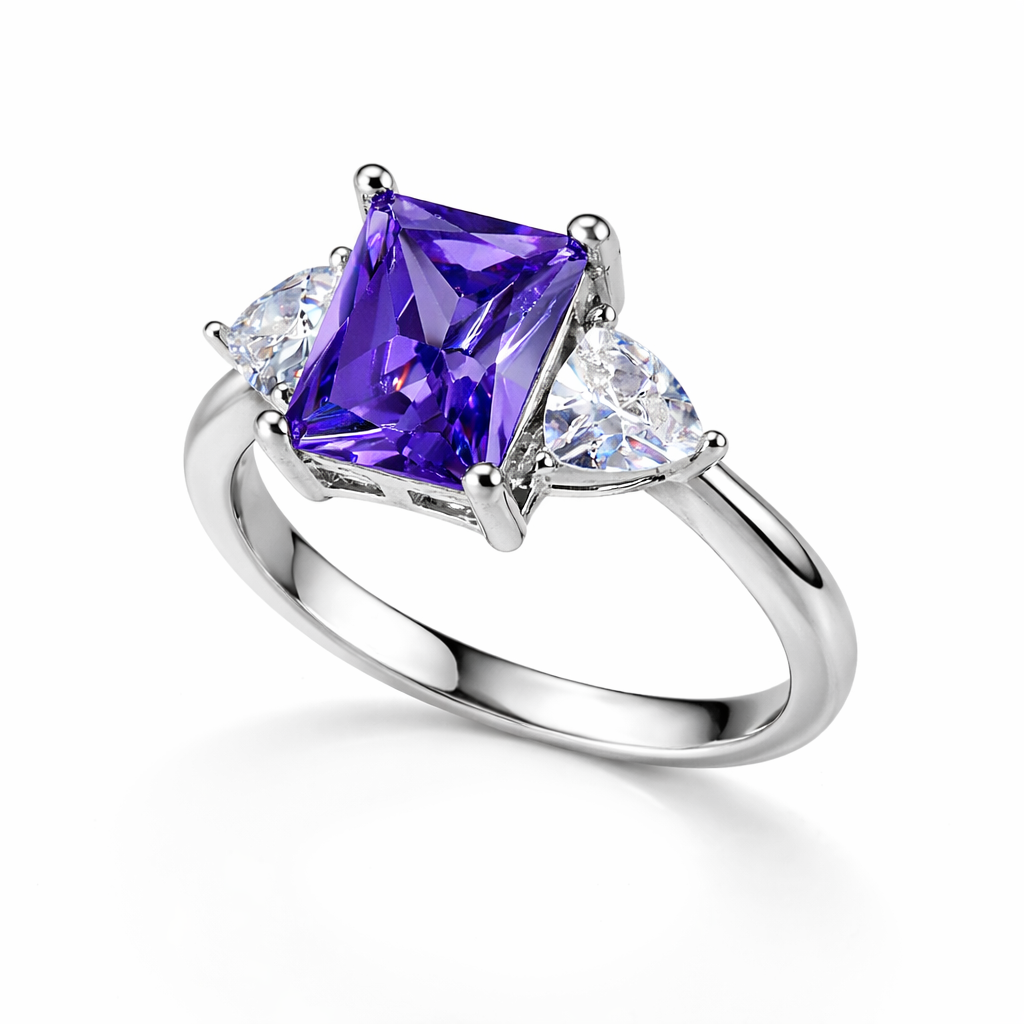 Trinity Amethyst Ring | White Gold