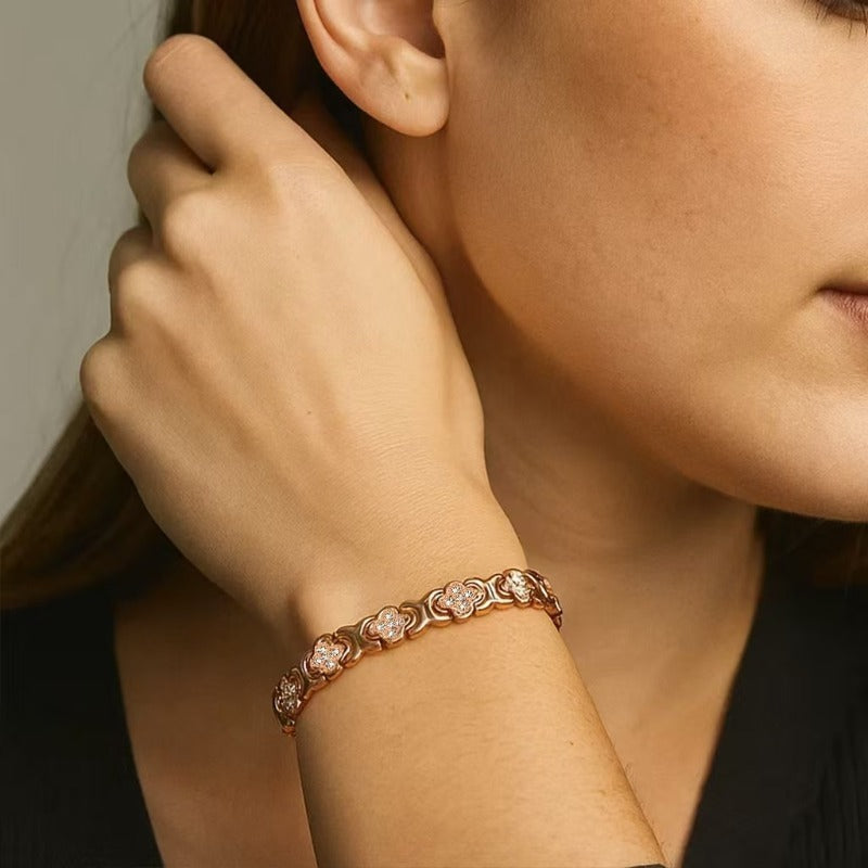 Crystal Blossom Copper Bracelet