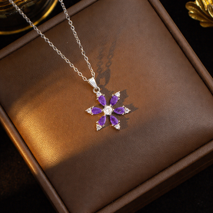 Amethyst Bloom Jewelry Set | White Gold