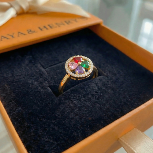 Colorwave Hearts Spinning Ring | Gold