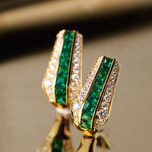 Emerald Sienna Earrings | Gold