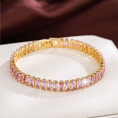 Pink Sapphire Vertéa Tennis Bracelet | Gold
