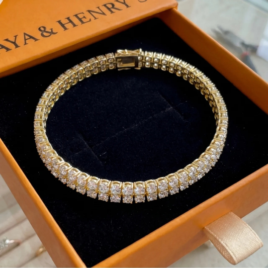 Double Row Tennis Bracelet | Gold