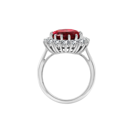 Scarlet Crown Ruby Ring | White Gold