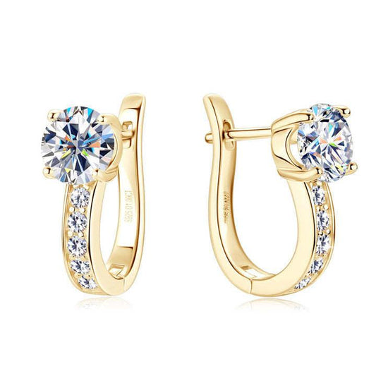 Channel Huggie Earrings | Gold - Certified by Mintall.