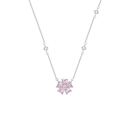 Petalglow Flower Pendant Necklace | White Gold