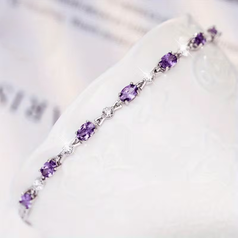 Amethyst Starlight Bracelet | White Gold