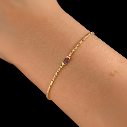 Minimalist Amethyst Bracelet | Gold
