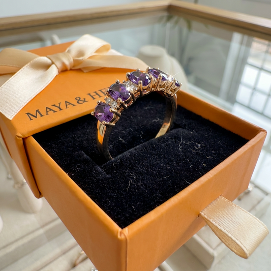 Orlina Violet Crest Ring | Rose Gold