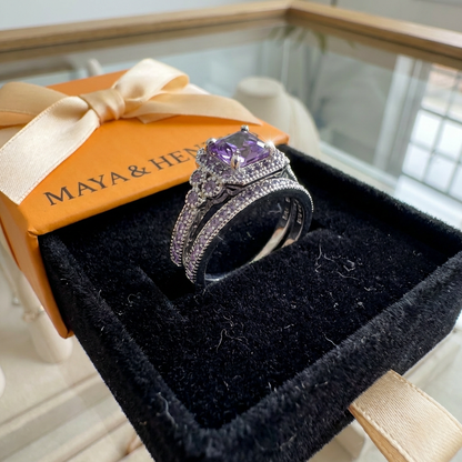 Valeria Promise Ring Set | White Gold