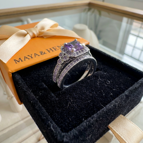 Valeria Promise Ring Set | White Gold