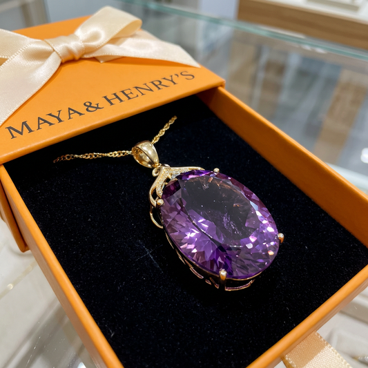 Amethyst Imperial Oval Necklace | Gold