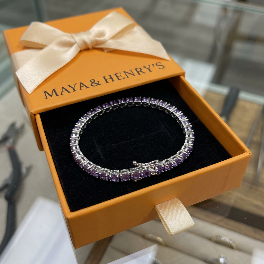 Amethyst Tennis Bracelet | Gold