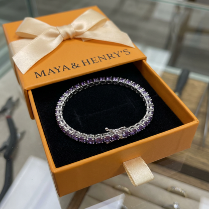 Amethyst Tennis Bracelet | Gold