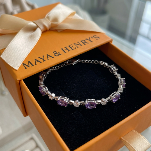 Amethyst Starlight Bracelet | White Gold