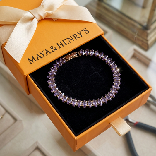 Amethyst Marquise Tennis Bracelet | Gold