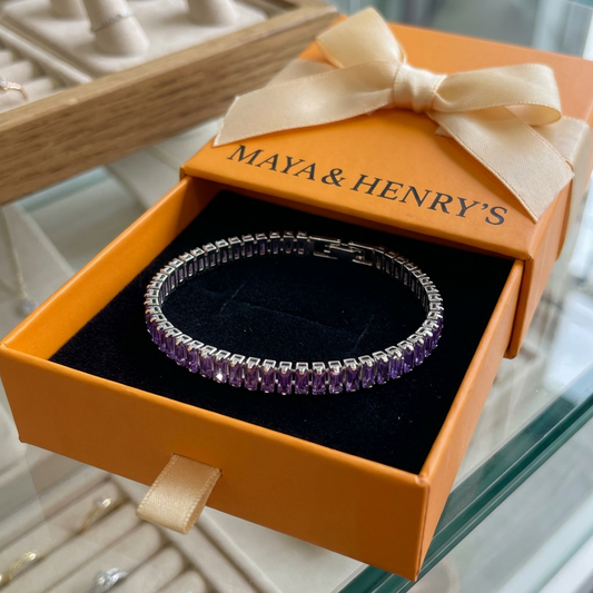 Amethyst Vertéa Tennis Bracelet | White Gold