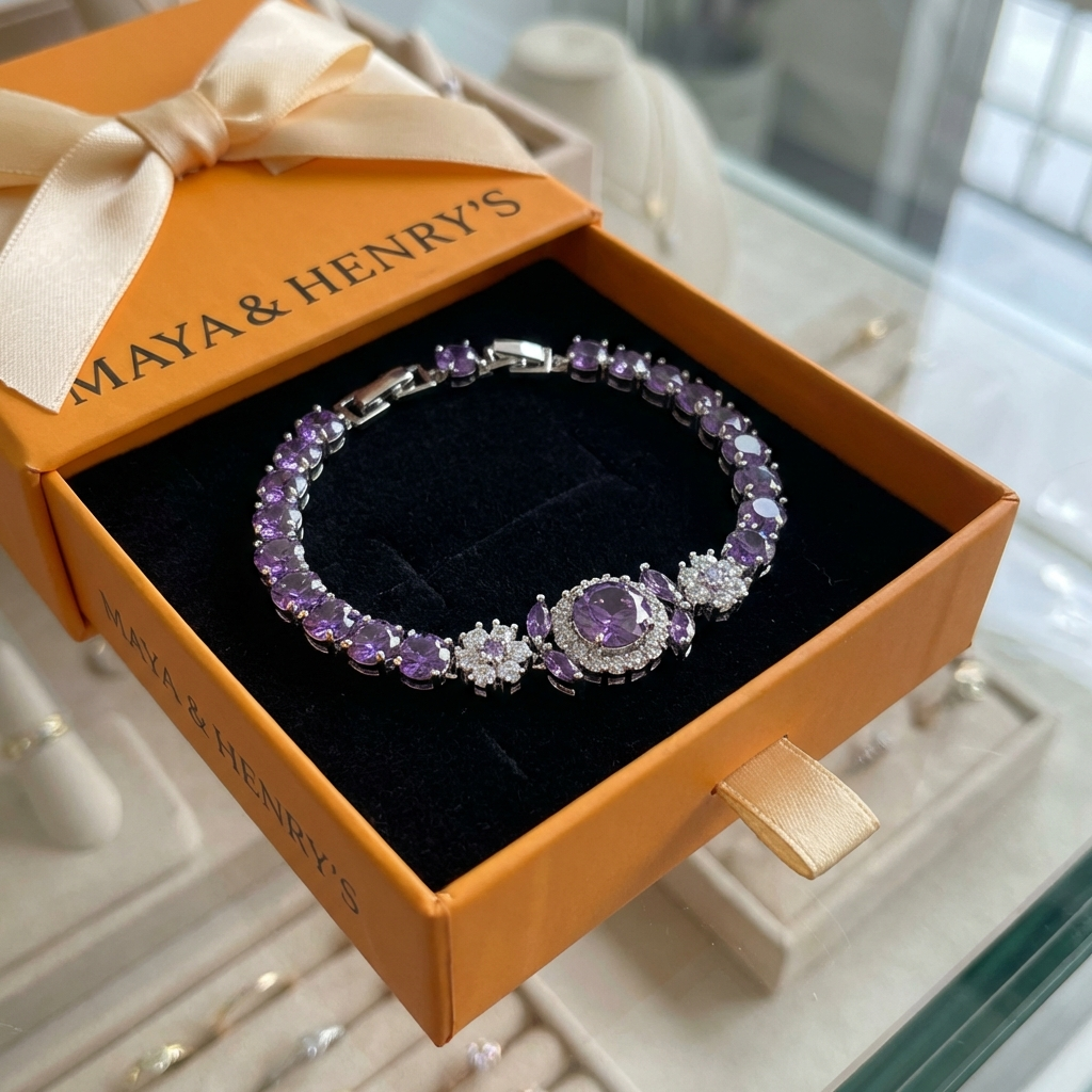 Velmira Crown Tennis Bracelet | White Gold