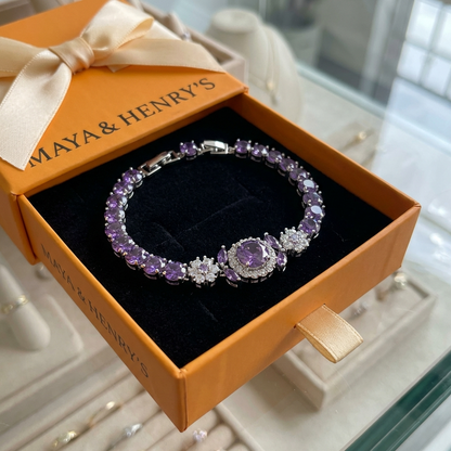 Velmira Crown Tennis Bracelet | White Gold