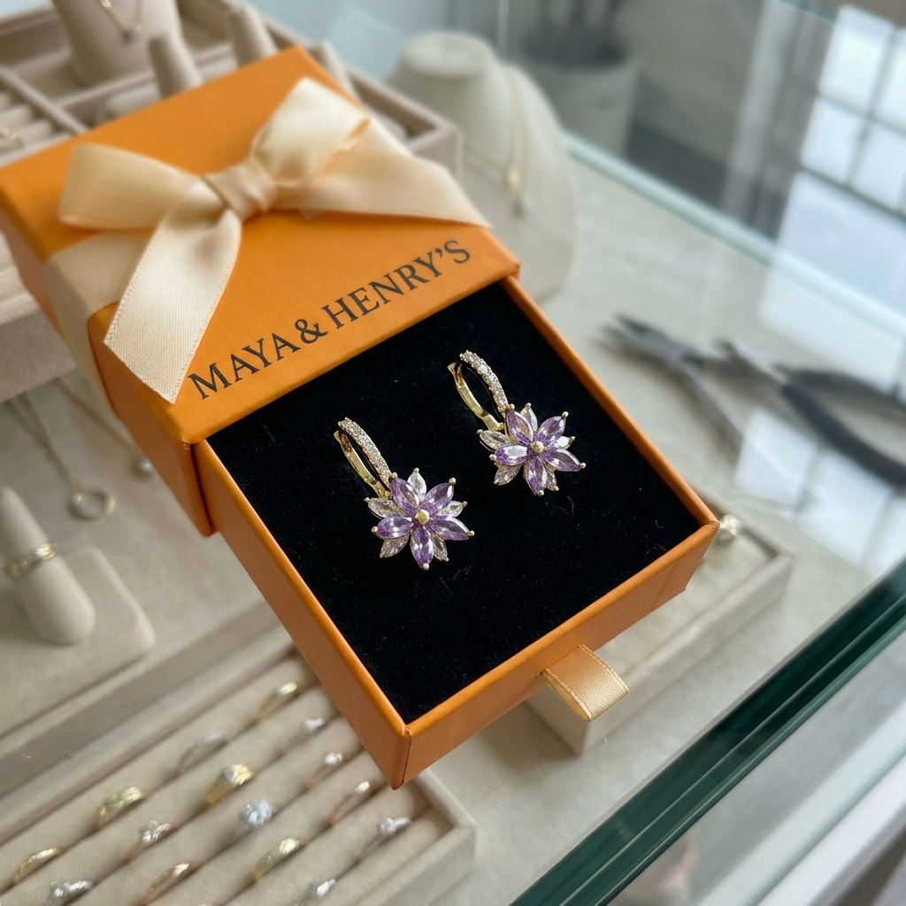 Amethelis Flora Earrings | Gold