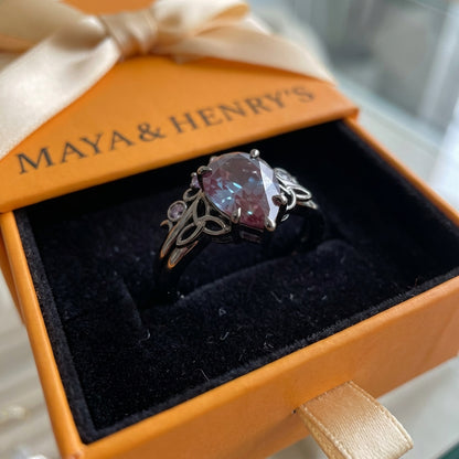 Amethyst Layers Ring | White Gold