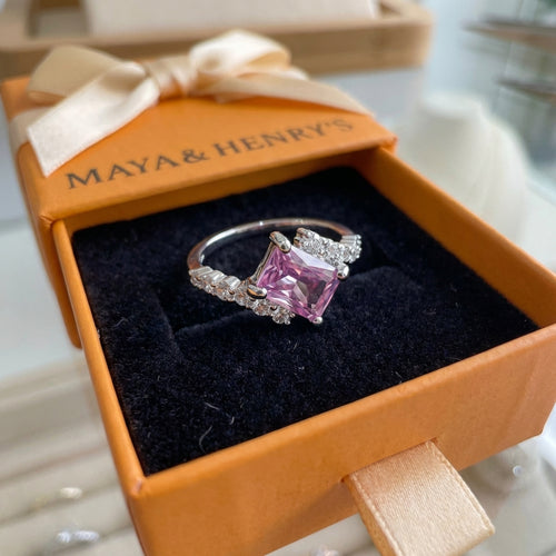 Pink Sapphire Vertex Ring | White Gold
