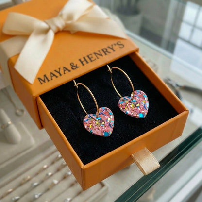 Sugarplum Heart Drop Earrings | Gold