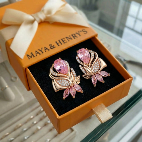 Amorette Rosepetal Earrings | Rose Gold