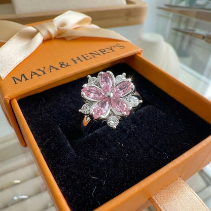 Cherry Blossom Ring | White Gold
