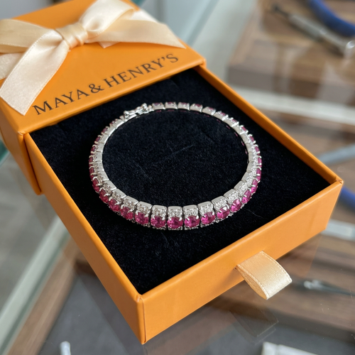 Roseglow Tennis Bracelet | White Gold