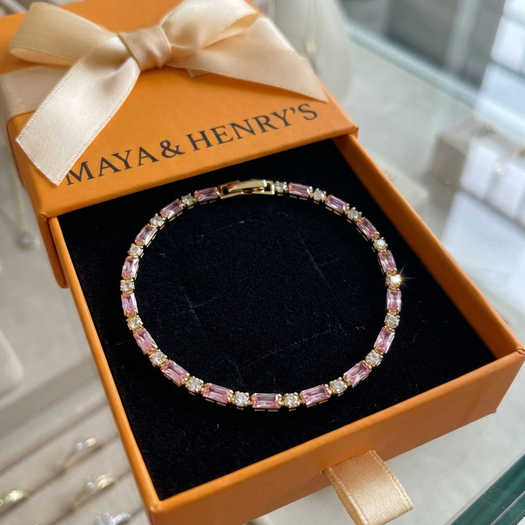 Peony Spark Tennis Bracelet | Gold