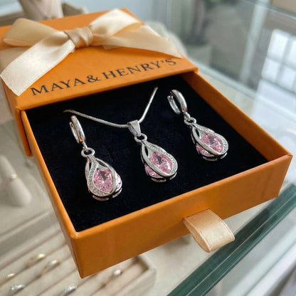 Rosalith Lumen Twist Jewelry Set | White Gold