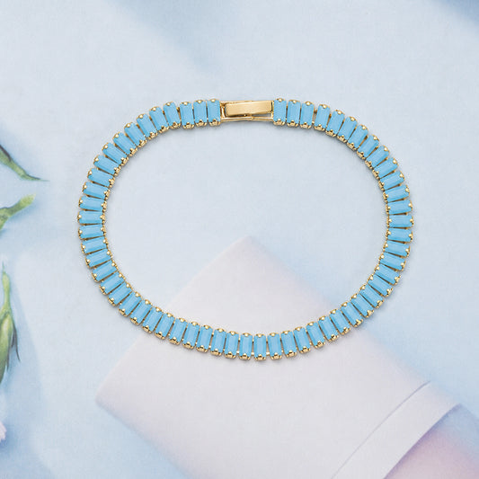 Turquoise Vertéa Tennis Bracelet | Gold