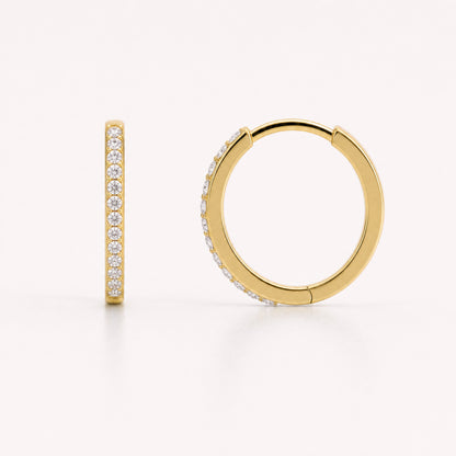Pendientes Huggie Pave | Dorado