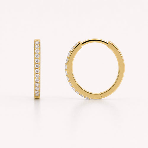 Pendientes Huggie Pave | Dorado