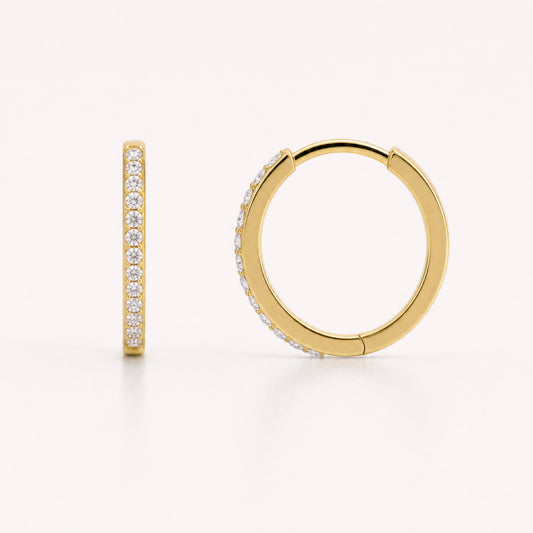 Pave Huggie Earrings | Gold