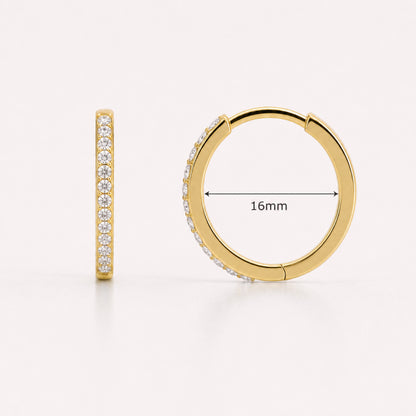 Pendientes Huggie Pave | Dorado