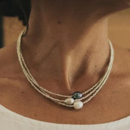 Antique Lustre Pearl Necklace | Gold
