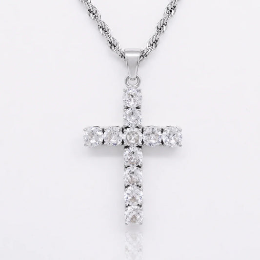 Cross necklace | White Gold