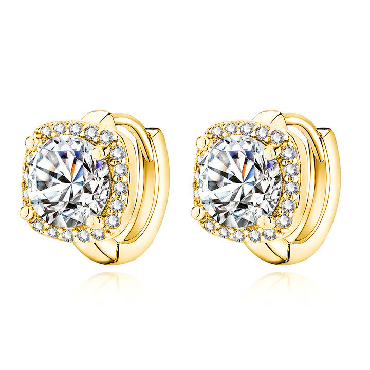 Nadine square earrings in gold
